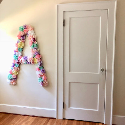 Extra large flower letter floral initial for home decor