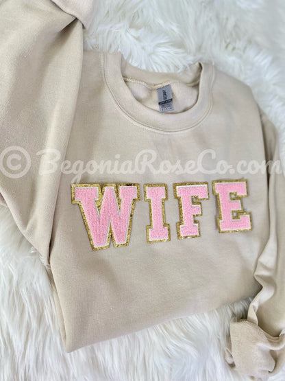WIFE / WIFEY Patch Crewneck Sweatshirt