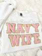NAVY WIFE patch sweatshirt in black - navy sailor wife gift