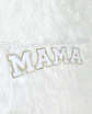 MAMA aqua blue chenille letter patches iron-on sew-on mom sweatshirt patch