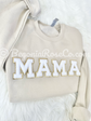 Chenille MAMA patch sweatshirt color options all sweatshirt and patch colors