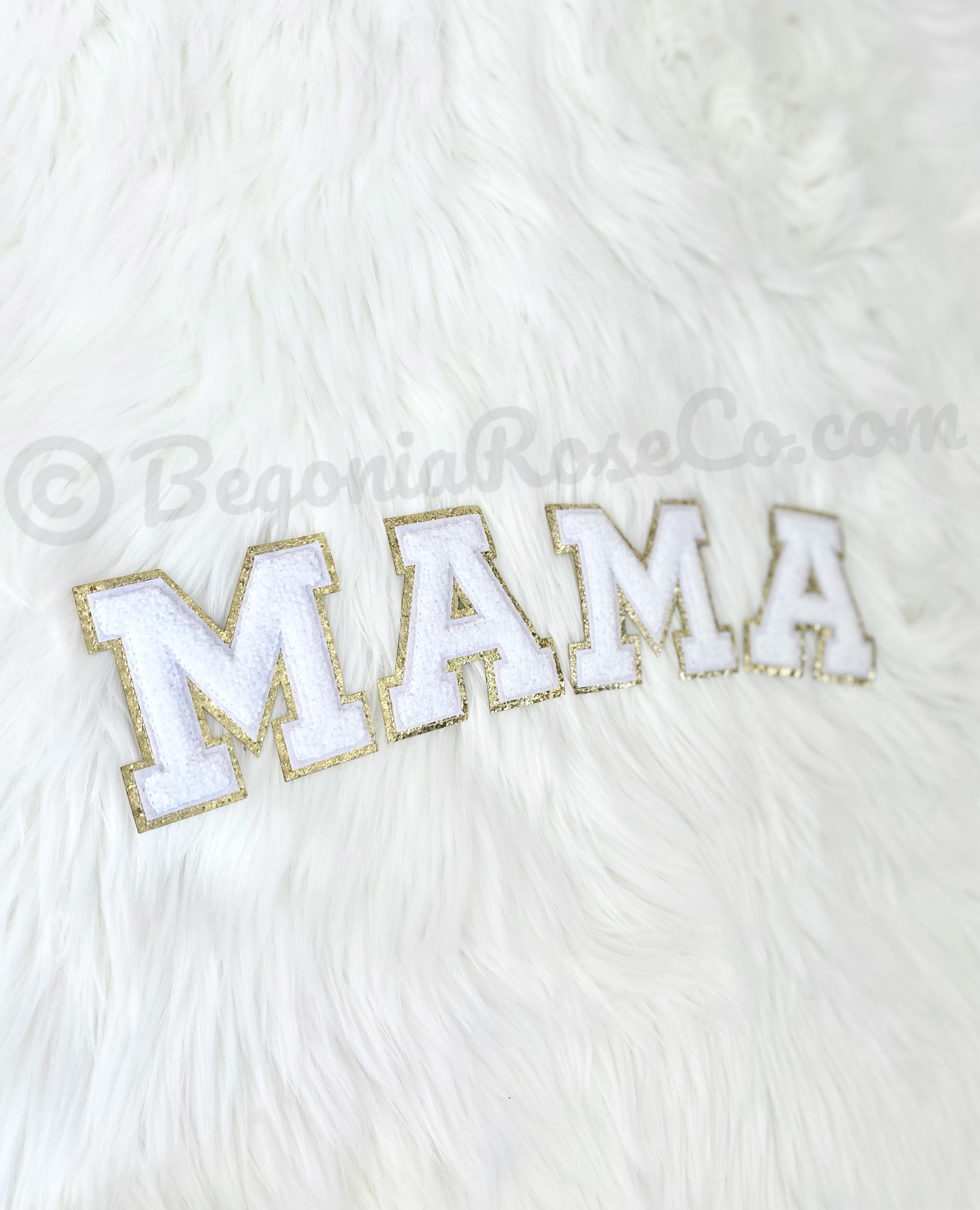 MAMA purplish pink all sequin letter patches sew on iron on