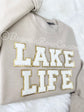 LAKE LIFE patch sweatshirt flat lay lake life gift for her