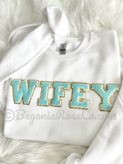 WIFE / WIFEY Patch Crewneck Sweatshirt