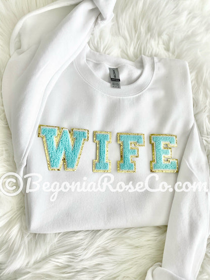 WIFE / WIFEY Patch Crewneck Sweatshirt