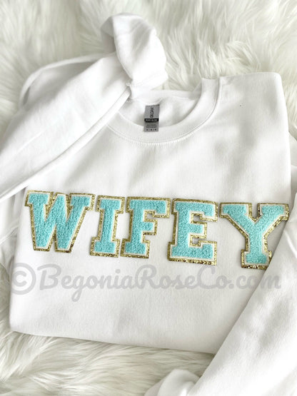 WIFE / WIFEY Patch Crewneck Sweatshirt