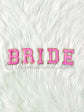 BRIDE purplish pink all-sequin letter patches iron-on sew-on bride gift