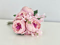 Two-tone pink peony bouquet with faux blooms for baby shower and bridal shower decor