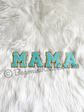 MAMA chenille letter patches light pink sequin sew-on iron-on baby shower