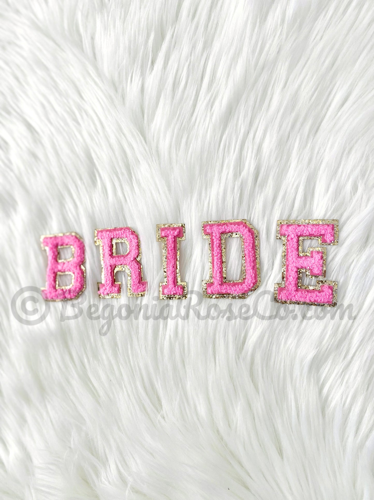 BRIDE sew on chenille patches on jacket bridal shower decor gift