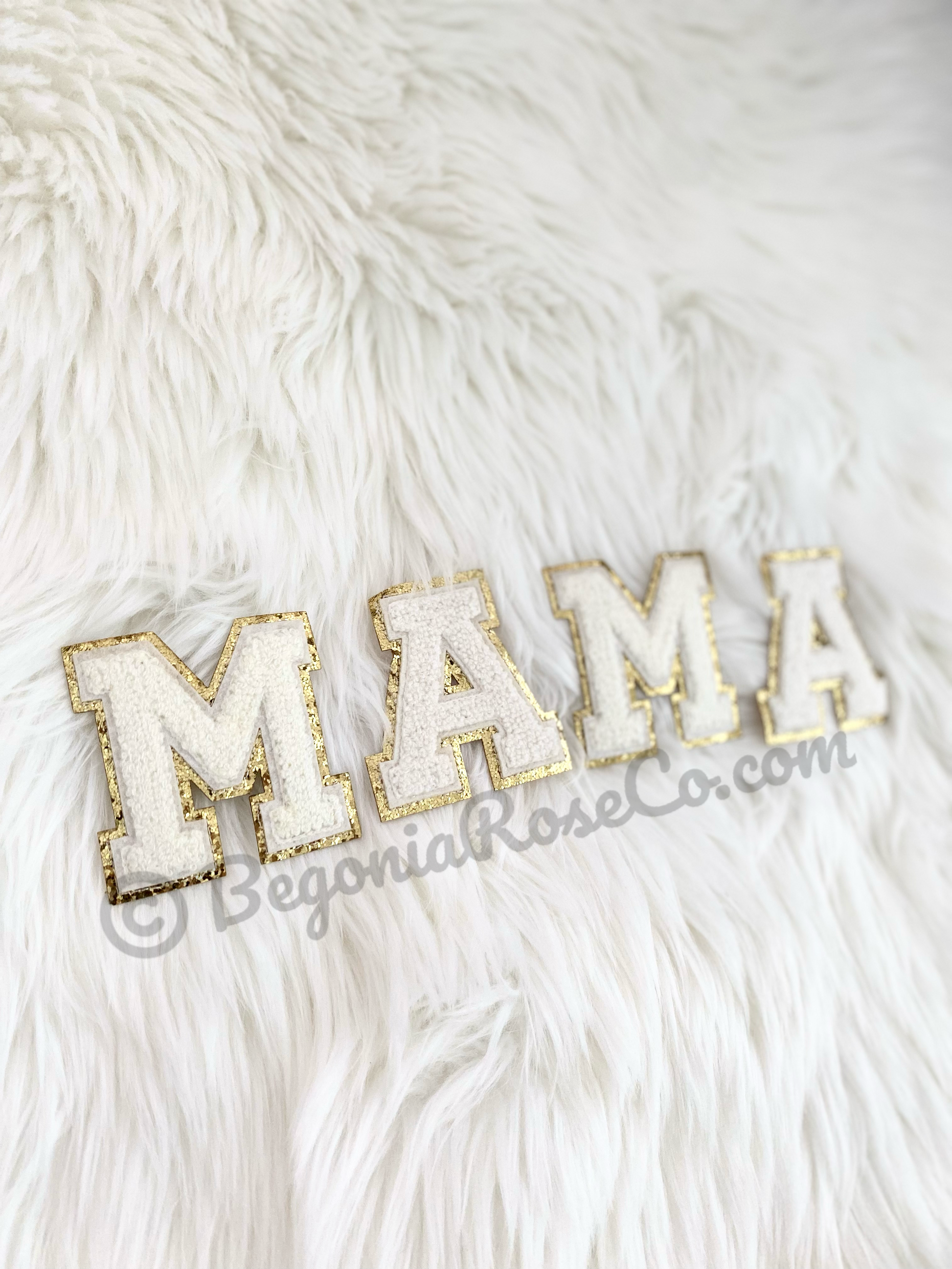 MAMA Patches Pearl Rhinestone Sew On Iron On Elegant Mom Gift Baby Shower Decor