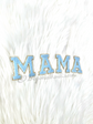 MAMA peachy pink chenille script letter patches iron on jacket