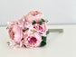 Two-tone pink artificial peony bouquet close-up showing layered petal detail
