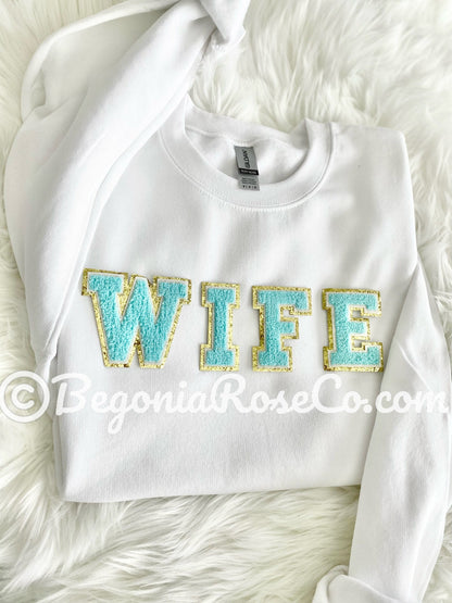 WIFE / WIFEY Patch Crewneck Sweatshirt