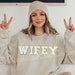 WIFE WIFEY patch sweatshirt packaging - bridal shower gift idea