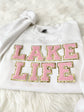 LAKE LIFE patch sweatshirt in black - lake house sweatshirt gift
