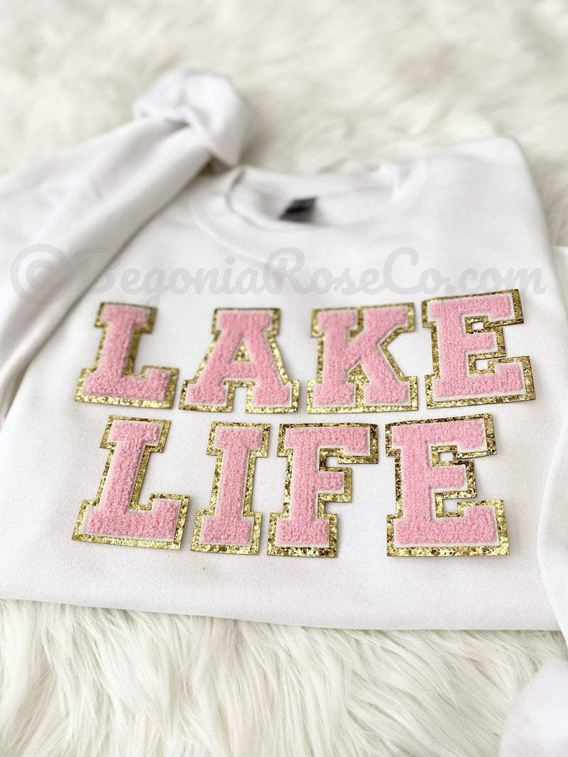 LAKE LIFE Letter Patch Sweatshirt