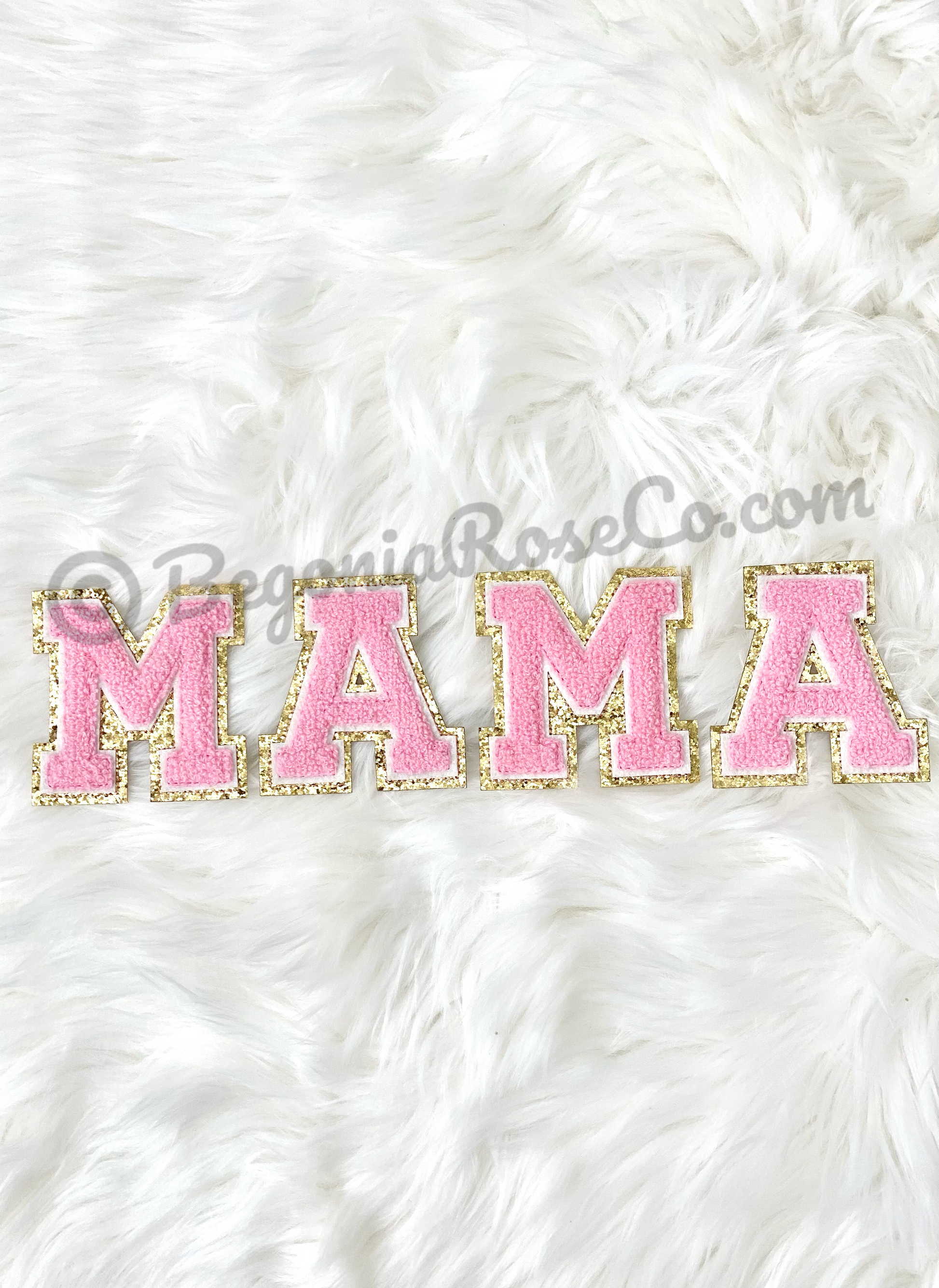 MAMA chenille patches off-white sequin sew on gift for mom