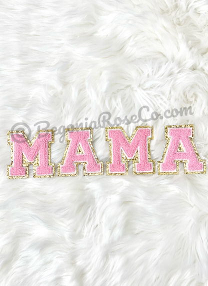 MAMA chenille patches off-white sequin sew on gift for mom