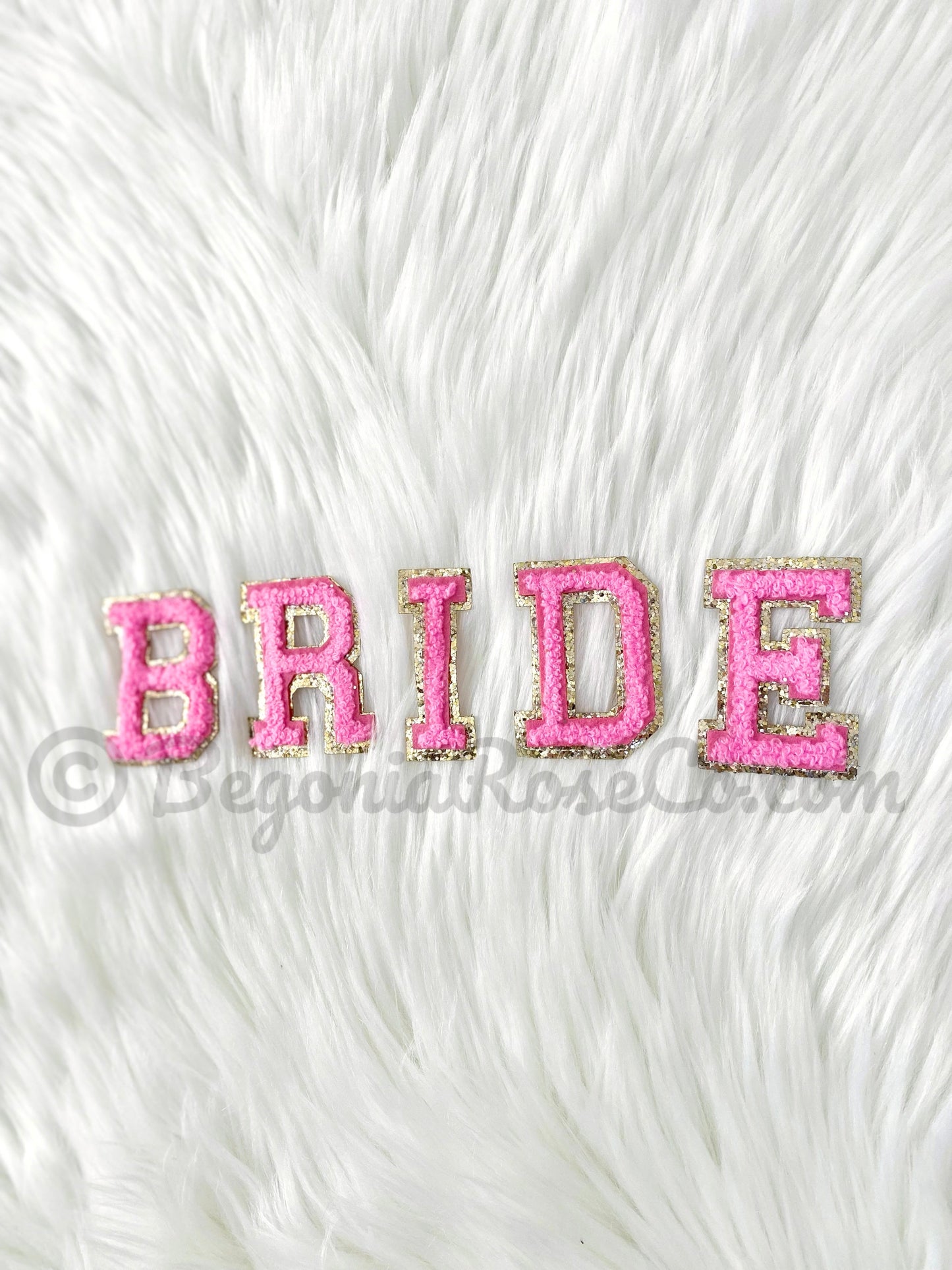 BRIDE sew on chenille patches on jacket bridal shower decor gift
