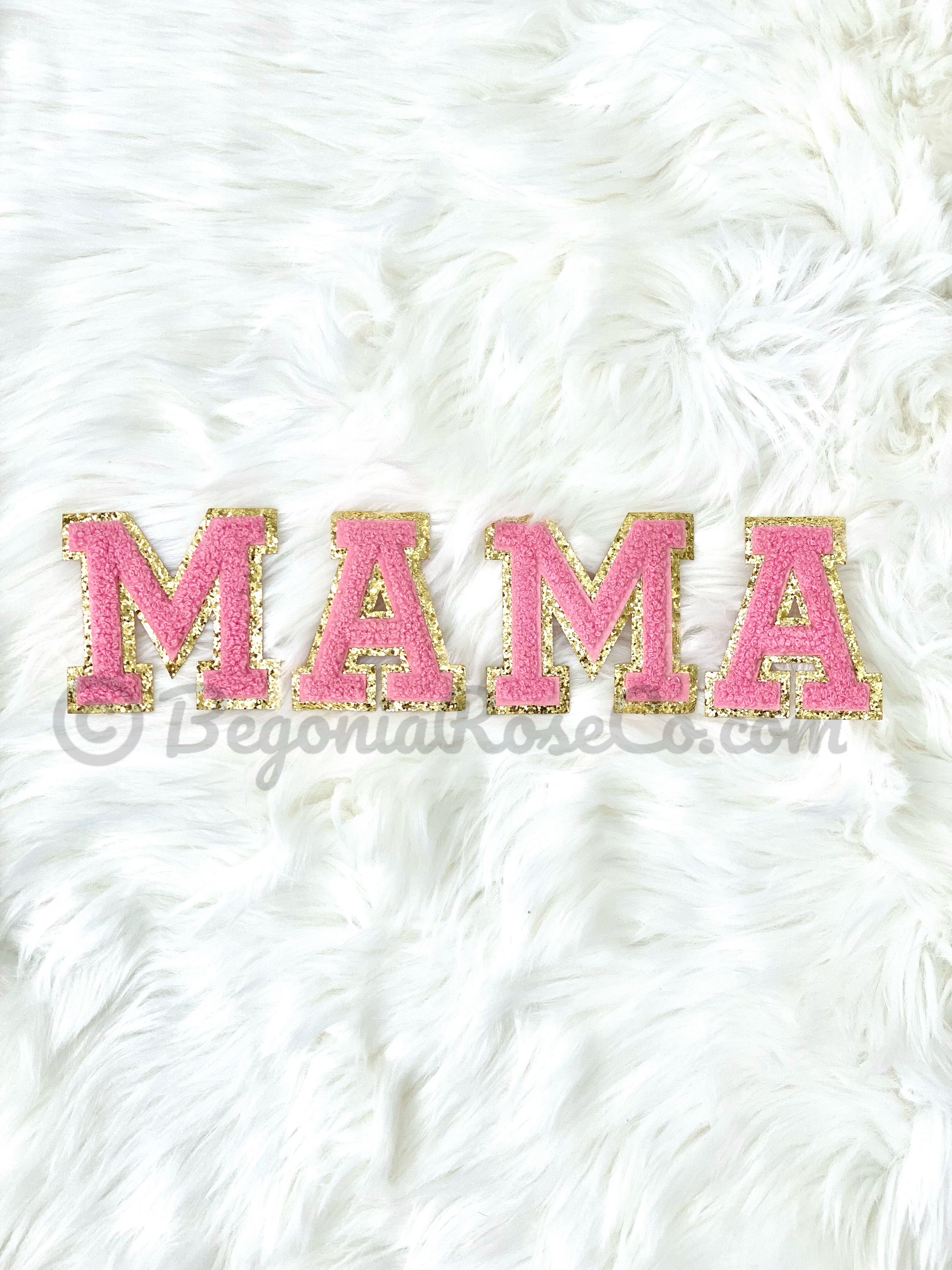 MAMA pearl rhinestone letter patches sew-on iron-on baby shower decor gift