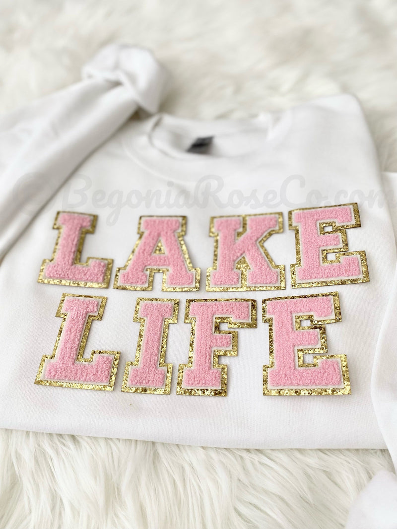 LAKE LIFE Letter Patch Sweatshirt