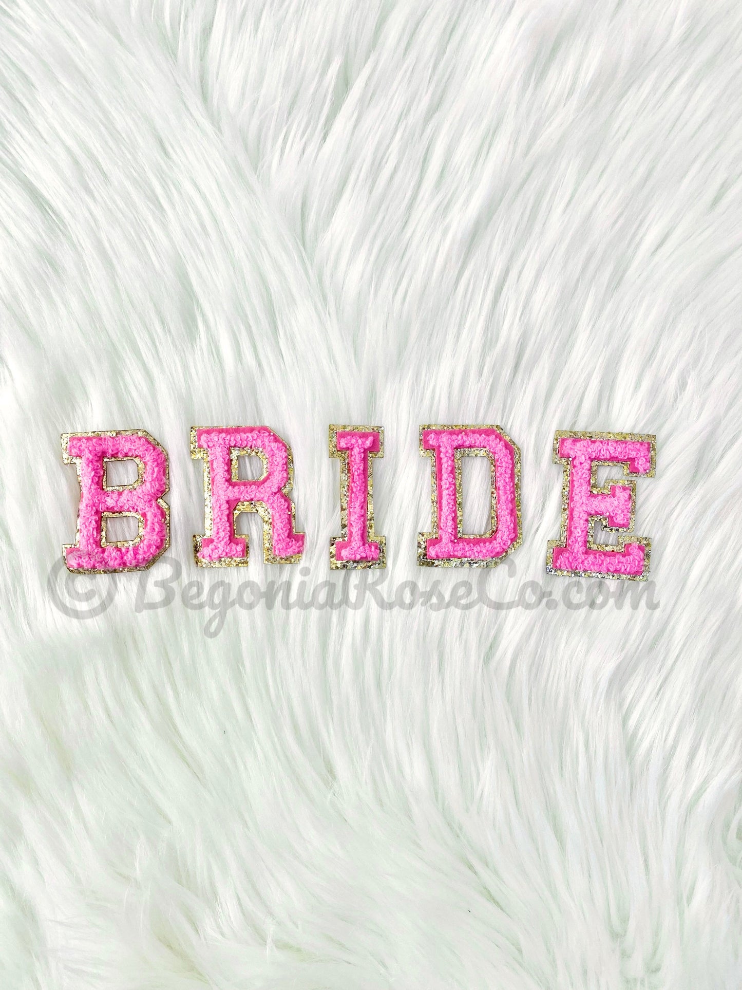 BRIDE sequin chenille patches on robe wedding day bride gift