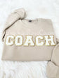 COACH chenille patch crewneck sweatshirt white - coach appreciation gift