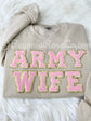ARMY WIFE chenille patch sweatshirt color options army wife shirt